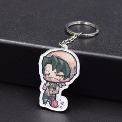 Attack on Titan Shingeki no Kyojin  acrylic Keychain Action Figure Pendant Car Key  Accessories  Key Ring JJJR006 LTX1