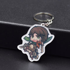 Attack on Titan Shingeki no Kyojin  acrylic Keychain Action Figure Pendant Car Key  Accessories  Key Ring JJJR006 LTX1