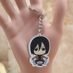 Attack on Titan Shingeki no Kyojin  acrylic Keychain Action Figure Pendant Car Key  Accessories  Key Ring JJJR006 LTX1