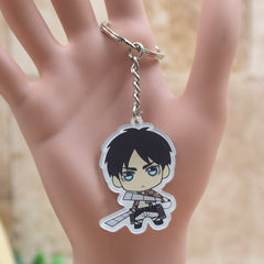 Attack on Titan Shingeki no Kyojin  acrylic Keychain Action Figure Pendant Car Key  Accessories  Key Ring JJJR006 LTX1