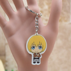 Attack on Titan Shingeki no Kyojin  acrylic Keychain Action Figure Pendant Car Key  Accessories  Key Ring JJJR006 LTX1