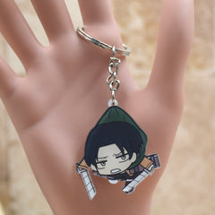 Attack on Titan Shingeki no Kyojin  acrylic Keychain Action Figure Pendant Car Key  Accessories  Key Ring JJJR006 LTX1